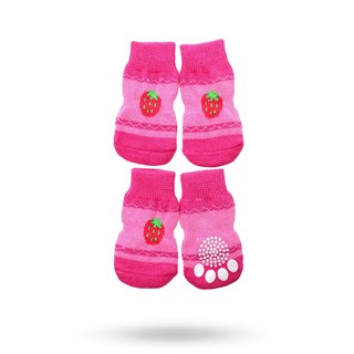 Strawberry Glitter - Hundstrumpor Med Antiglid