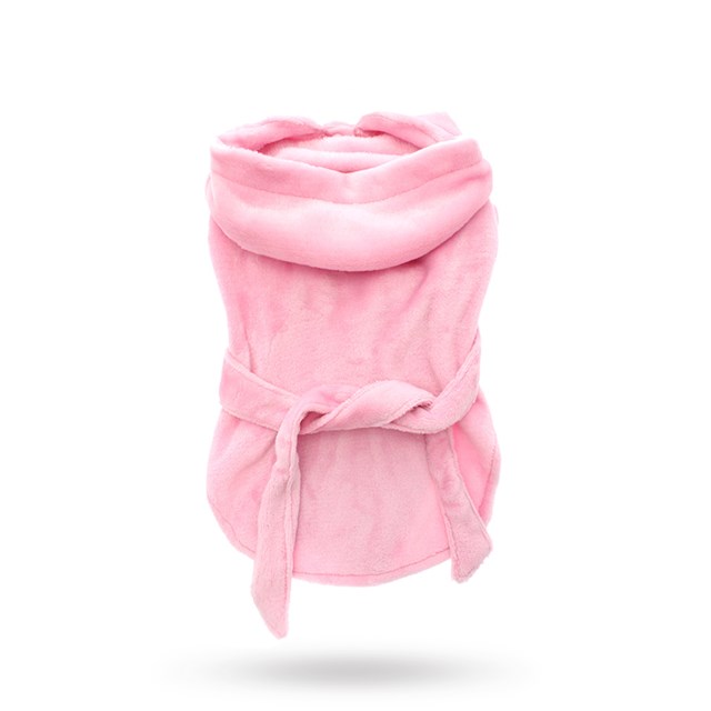 Pink Plush & Fluffy Terry - Hundbadrock