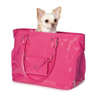 Zoey Patent Dog Carrier Pink