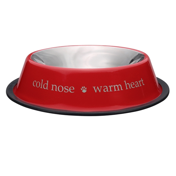 Cold Nose Warm Heart - Röd Matskål, rostfri stål - Mat / Godis